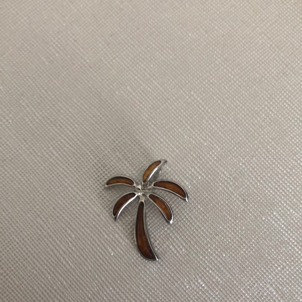 Silver palm tree charm